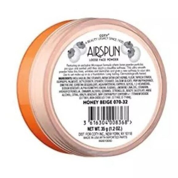 NEW!! UnOpened!! Airspun Loose Face Powder Honey Beige 1.2 oz. 070-32. - Picture 4 of 4